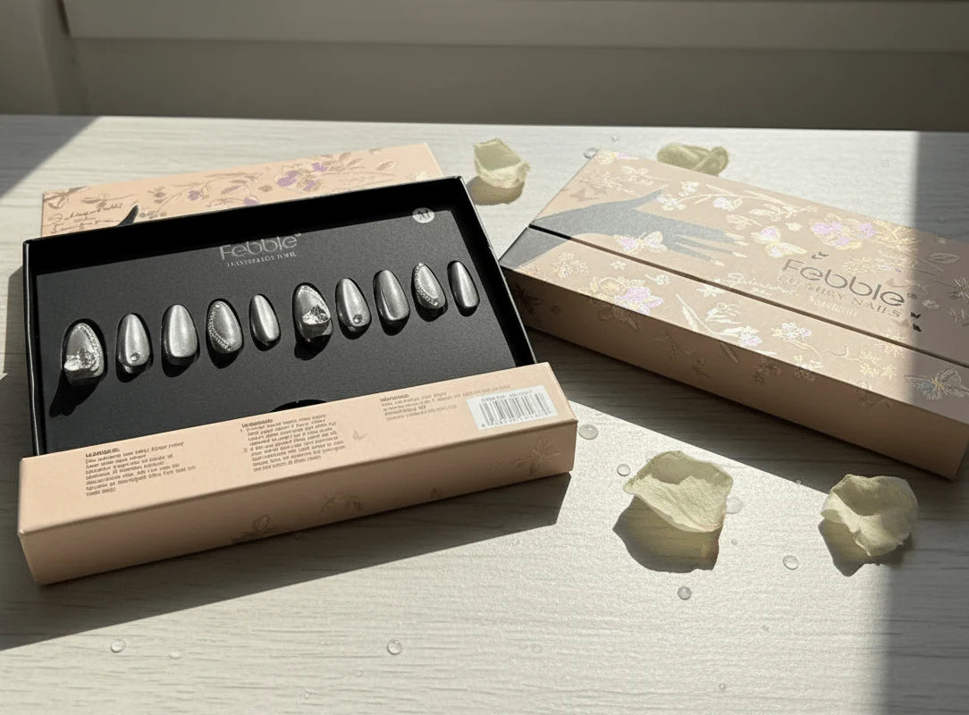 فيبل - أظافر كروم فضية ليلية (أصلية)